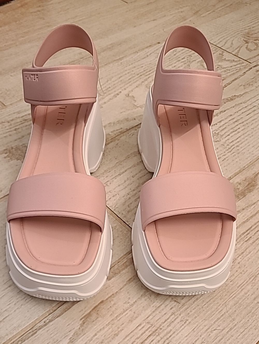 BN Pink Platform Sandals by HUNTER In A Size 10